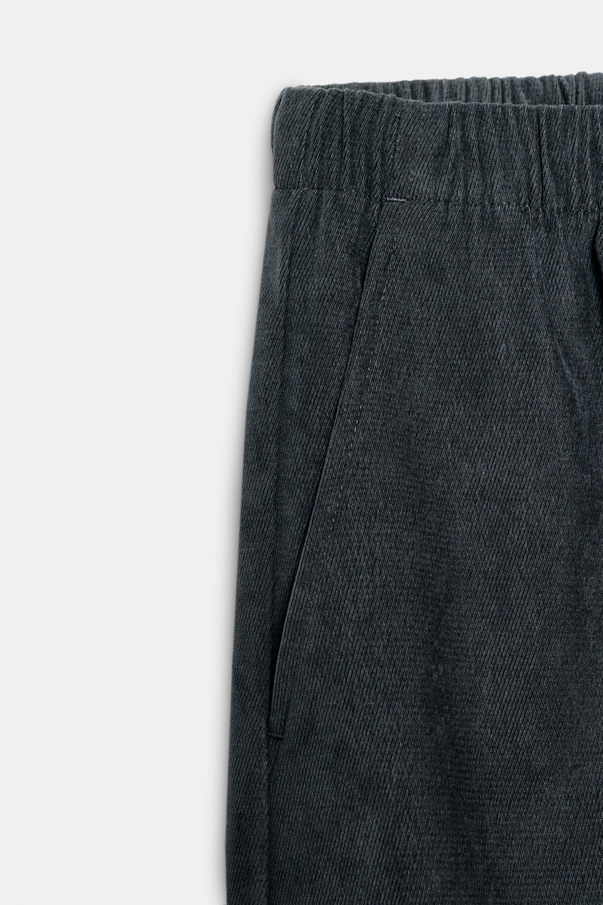 ELASTIC WAIST WIDE LEG TROUSERS